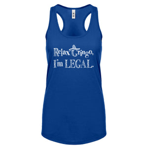 Racerback Relax Gringo I'm Legal Sombrero Womens Tank Top