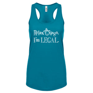 Racerback Relax Gringo I'm Legal Sombrero Womens Tank Top