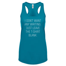 Racerback Leave the Tshirt Blank Womens Tank Top