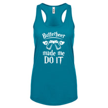 Racerback Butterbeer Made Me Do It Womens Tank Top