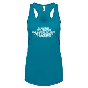 The Week is Long the Silver Cat Feeds Womens Racerback Tank Top