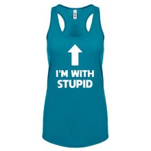 I'm with Stupid Up Womens Racerback Tank Top