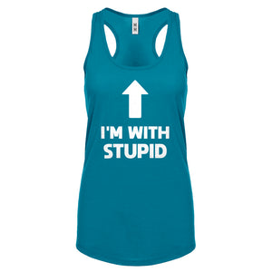 I'm with Stupid Up Womens Racerback Tank Top