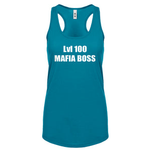 Lvl 100 Mafia Boss Womens Racerback Tank Top