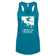 I Want to Believe Fire Dragon Womens Racerback Tank Top