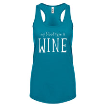 My Blood Type is Wine Womens Racerback Tank Top