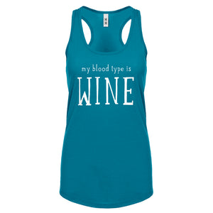 My Blood Type is Wine Womens Racerback Tank Top