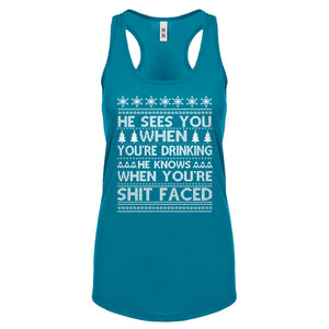 Racerback He Sees Your When You're Sleeping Womens Tank Top
