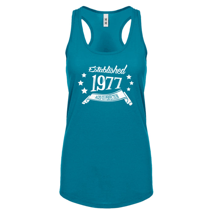 Racerback Established 1977 Womens Tank Top