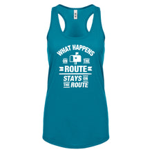 Racerback What Happens on the Route Stays on the Route Womens Tank Top