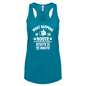 Racerback What Happens on the Route Stays on the Route Womens Tank Top