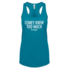 Racerback Comey Knew Too Much Womens Tank Top