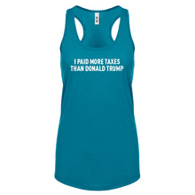 I PAID MORE TAXES THAN DONALD TRUMP Womens Racerback Tank Top