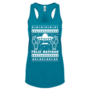 Racerback Feliz Navidad Womens Tank Top
