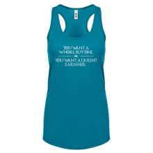 You want a queen? Earn me. Womens Racerback Tank Top