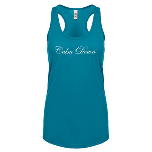 CALM DOWN Womens Racerback Tank Top
