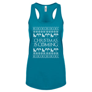 Racerback Christmas is Coming Womens Tank Top