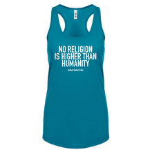 Racerback No Religion Higher than Humanity Womens Tank Top