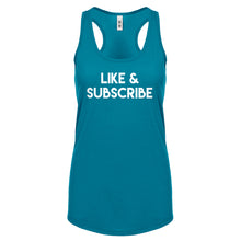 Like and Subscribe Womens Racerback Tank Top