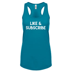 Like and Subscribe Womens Racerback Tank Top