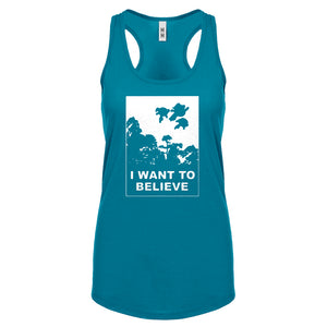 I Want to Believe Super Girls Womens Racerback Tank Top