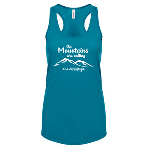 The Mountains are Calling Womens Racerback Tank Top