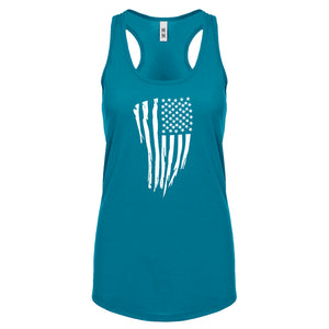 American Flag Vertical Womens Racerback Tank Top