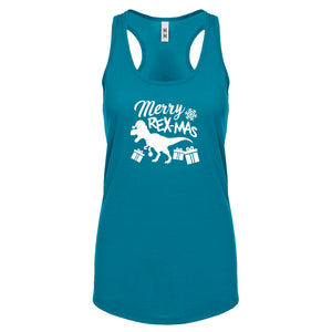 Merry Rex-Mas Womens Racerback Tank Top