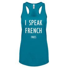 Racerback I Speak French Fries Womens Tank Top