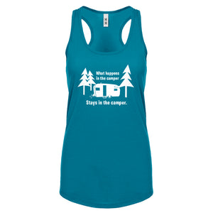 What Happens in the Camper Womens Racerback Tank Top