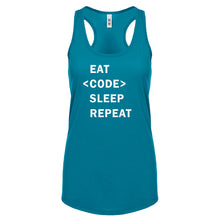 Racerback Eat Code Sleep Repeat Womens Tank Top