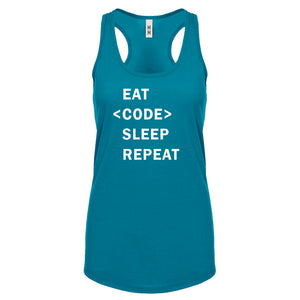 Racerback Eat Code Sleep Repeat Womens Tank Top