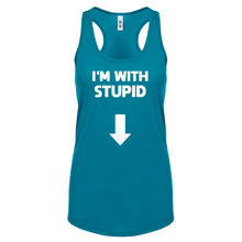 I'm with Stupid Down Womens Racerback Tank Top