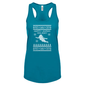 Racerback Happy Human Holiday Womens Tank Top