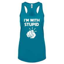 I'm With Stupid You Womens Racerback Tank Top