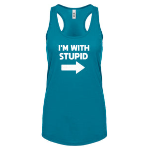 I'm With Stupid Right Womens Racerback Tank Top