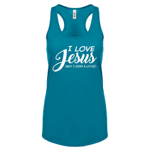 Racerback I Love Jesus but I Cuss a Little Womens Tank Top