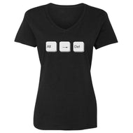 Alt Right Delete Womens Vneck Short Sleeve T-shirt
