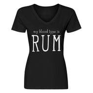 Womens My Blood Type is Rum V-Neck T-shirt