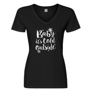 Womens Baby its Cold Outside Vneck T-shirt