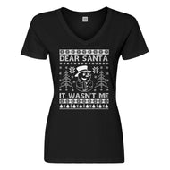 Womens Dear Santa It Wasn't Me Vneck T-shirt