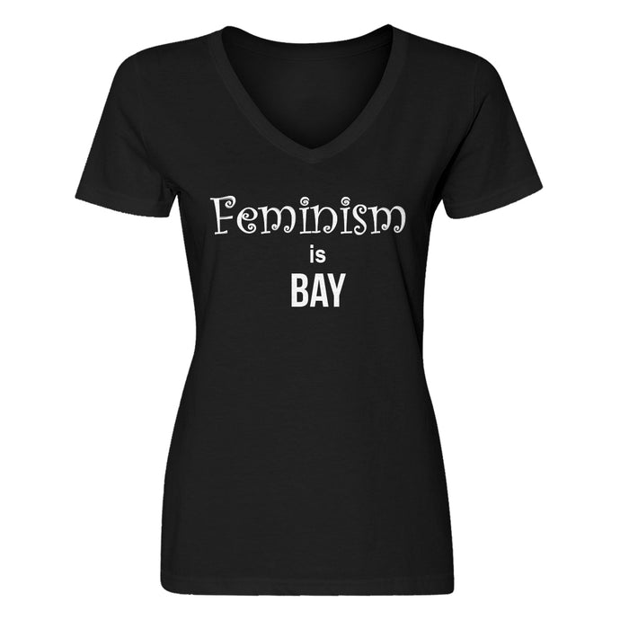 Womens Feminism is Bay V-Neck T-shirt