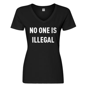 Womens No One is Illegal Vneck T-shirt