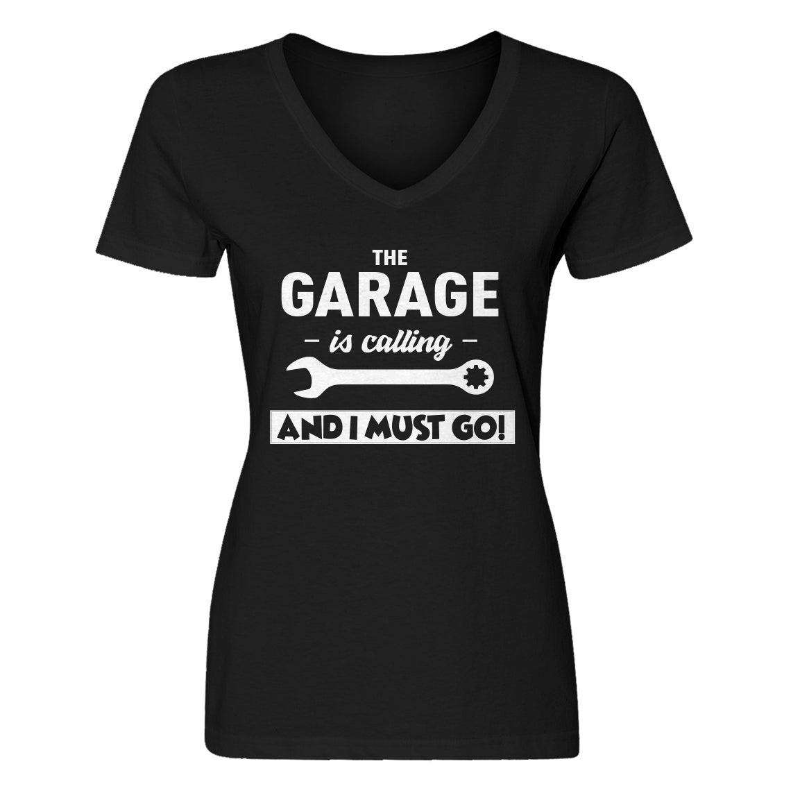 Womens The Garage is Calling V-Neck T-shirt