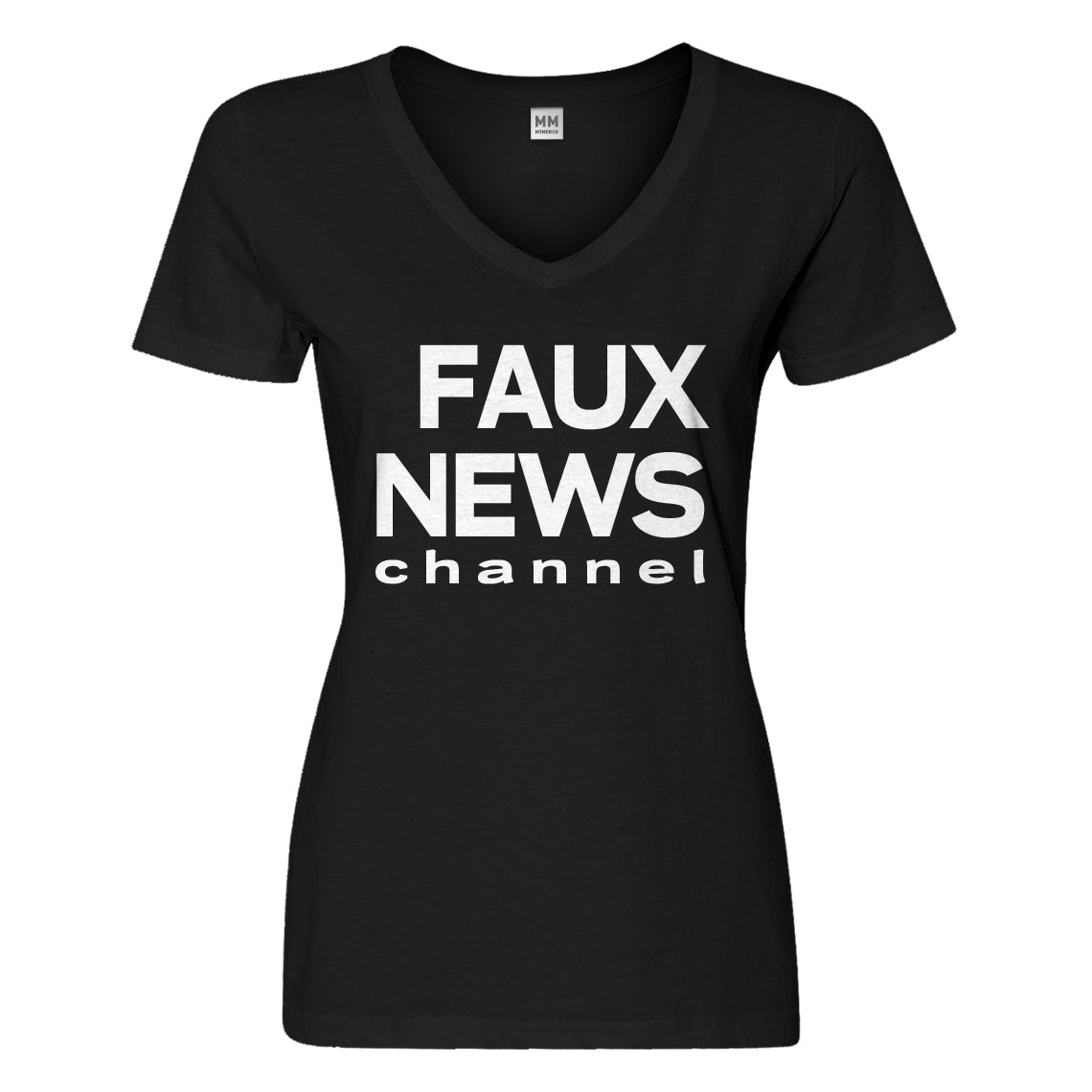 Womens Faux News Vneck T-shirt