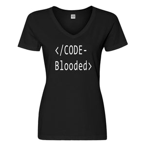 Womens Code Blooded Vneck T-shirt