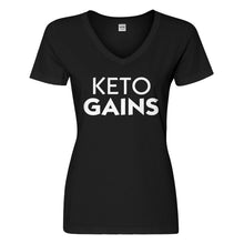 Womens Keto Gains Vneck T-shirt