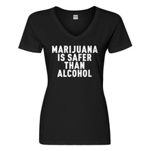 Womens Marijuana is Safer Vneck T-shirt