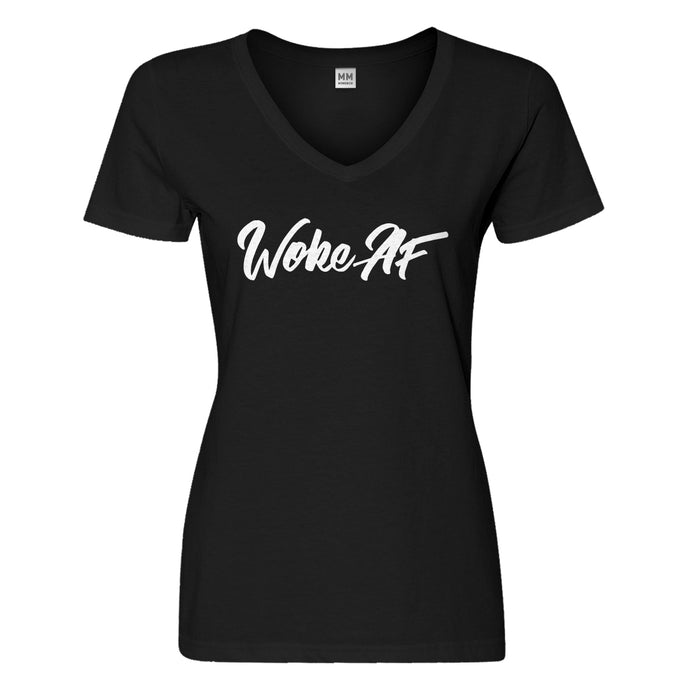 Womens Woke AF Vneck T-shirt