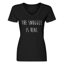 Womens The Snuggle is Real V-Neck T-shirt
